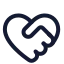 Hearthandshake icon with stroke standard style