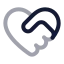 Hearthandshake icon with twotone rounded style
