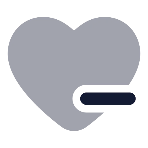 Heart Minus Icon in Bulk Rounded style