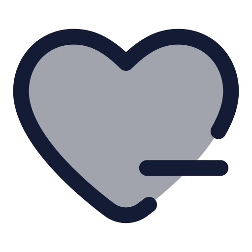 Heart Minus Icon in Duotone Rounded style