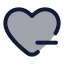 Heartminus icon with duotone rounded style