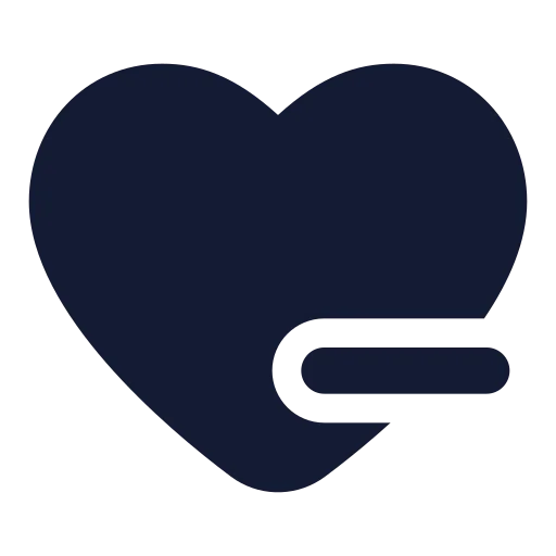 Heart Minus Icon in Solid Rounded style