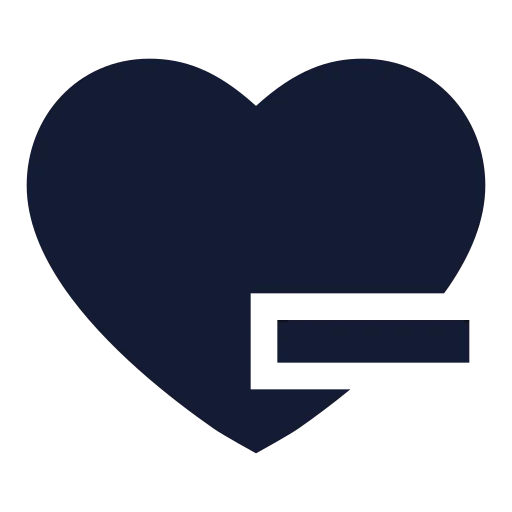 Heart Minus Icon in Solid Sharp style