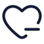 Heartminus icon with stroke rounded style