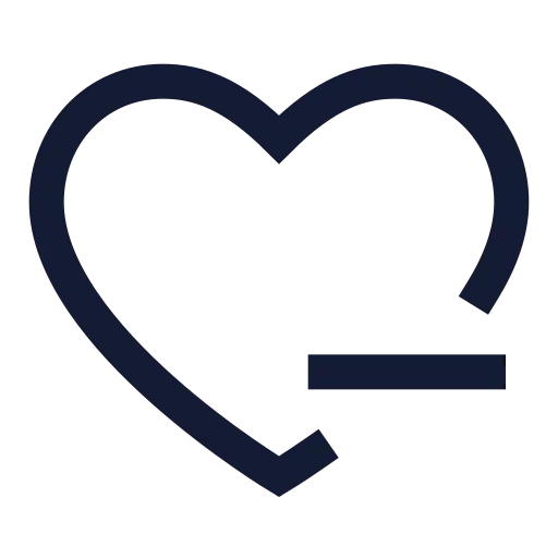 Heart Minus Icon in Stroke Sharp style