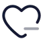 Heartminus icon with twotone rounded style