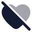 Heartoff icon with bulk rounded style