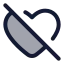 Heartoff icon with duotone rounded style