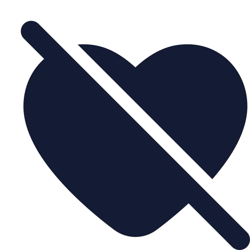 Heart Off Icon in Solid Rounded style