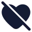 Heartoff icon with solid rounded style