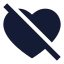 Heartoff icon with solid sharp style