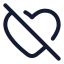 Heartoff icon with stroke rounded style