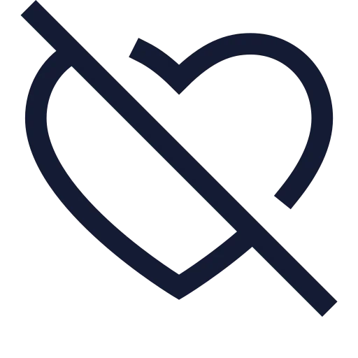 Heart Off Icon in Stroke Sharp style