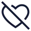 Heartoff icon with stroke sharp style