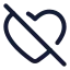 Heartoff icon with stroke standard style