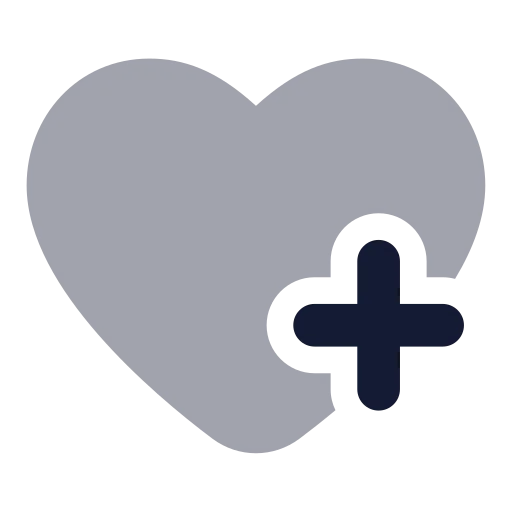 Heart Plus Icon in Bulk Rounded style