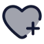 Heartplus icon with duotone rounded style