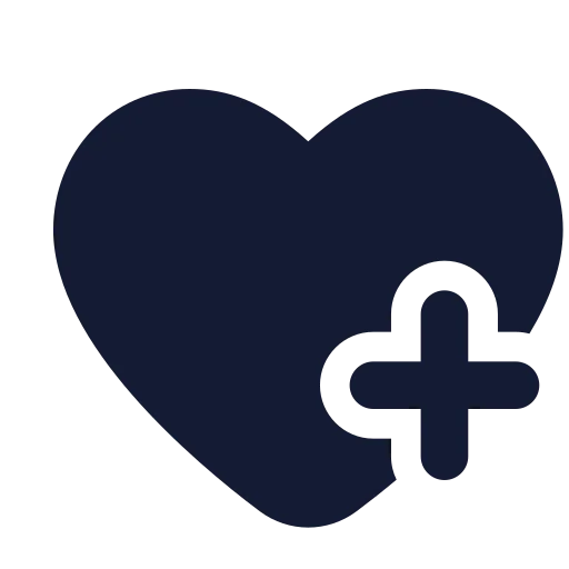 Heart Plus Icon in Solid Rounded style