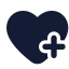 Heartplus icon with solid rounded style