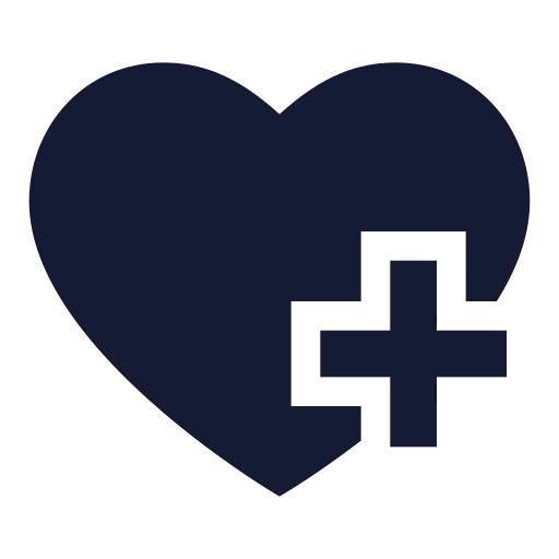 Heart Plus Icon in Solid Sharp style