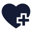 Heartplus icon with solid sharp style