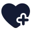 Heartplus icon with solid standard style