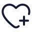 Heartplus icon with stroke rounded style
