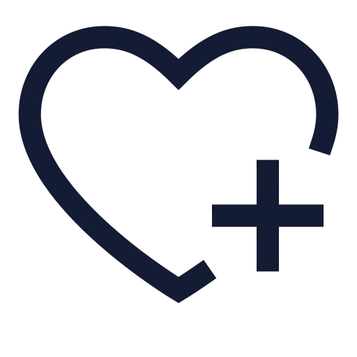 Heart Plus Icon in Stroke Sharp style