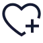 Heartplus icon with stroke sharp style