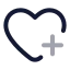 Heartplus icon with twotone rounded style