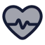 Heartpulse icon with duotone rounded style