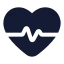 Heartpulse icon with solid rounded style