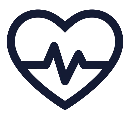 Heart Pulse Icon in Stroke Sharp style