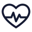 Heartpulse icon with stroke sharp style