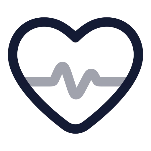 Heart Pulse Icon in Twotone Rounded style