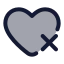 Heartremove icon with duotone rounded style