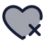 Heartremove icon with duotone standard style