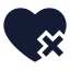 Heartremove icon with solid sharp style