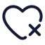 Heartremove icon with stroke rounded style