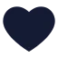Heart icon with solid sharp style