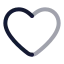 Heart icon with twotone rounded style