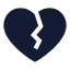 Heartbreak icon with solid sharp style