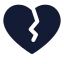 Heartbreak icon with solid standard style