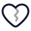 Heartbreak icon with twotone rounded style