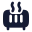 Heater icon with solid rounded style