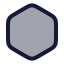 Hexagon icon with duotone rounded style