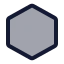 Hexagon icon with duotone standard style