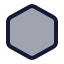 Hexagon icon with duotone standard style