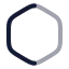 Hexagon icon with twotone rounded style