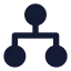 Hierarchycircle icon with solid sharp style